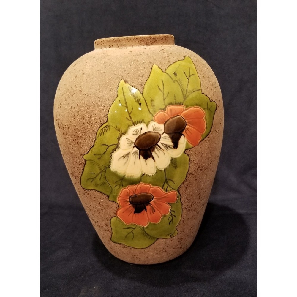 Vintage Ceramic Stoneware Vase Planter Signed by Artist 9.5" Tall